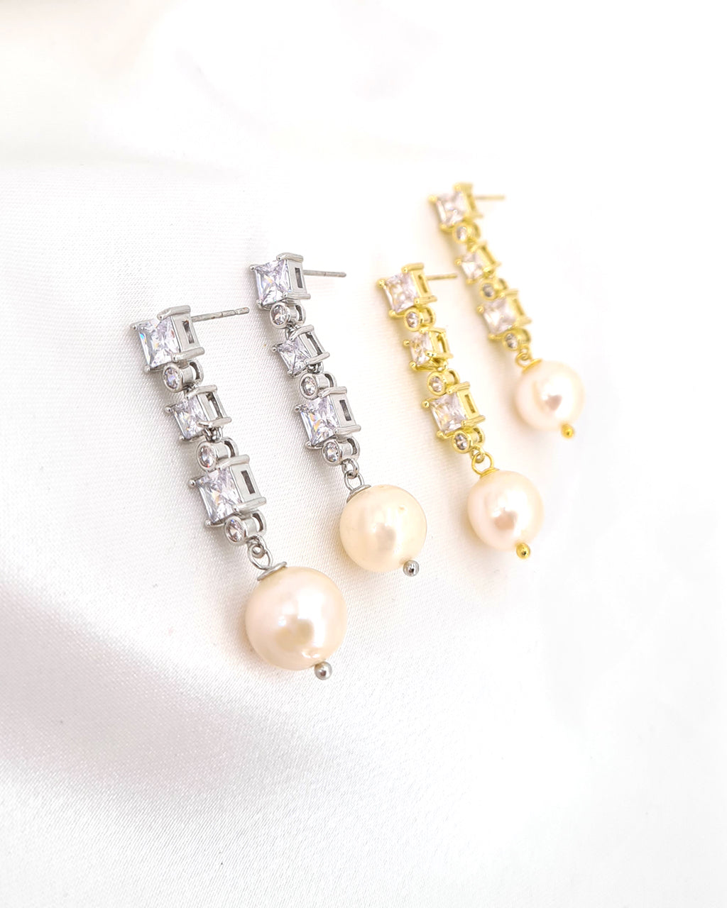 Freshwater Pearl Drop Long Earrings for Wedding and Special Occasion