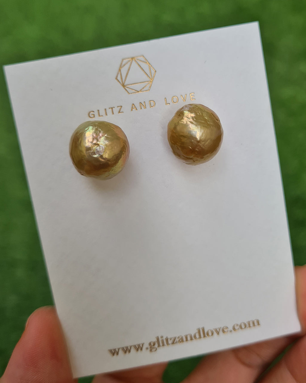 Big shop button earrings