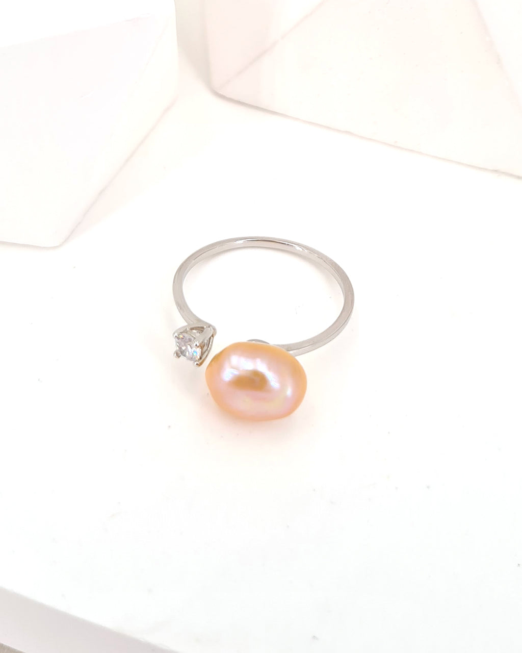 Peach Fuzz Pearl Ring