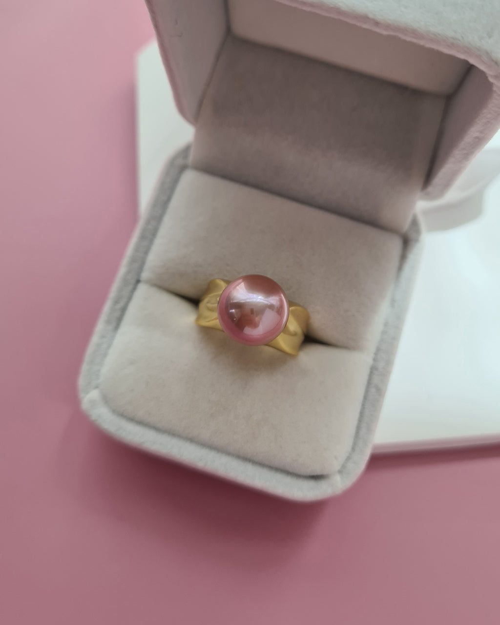 Pink Purple Freshwater Edison Pearl Ring