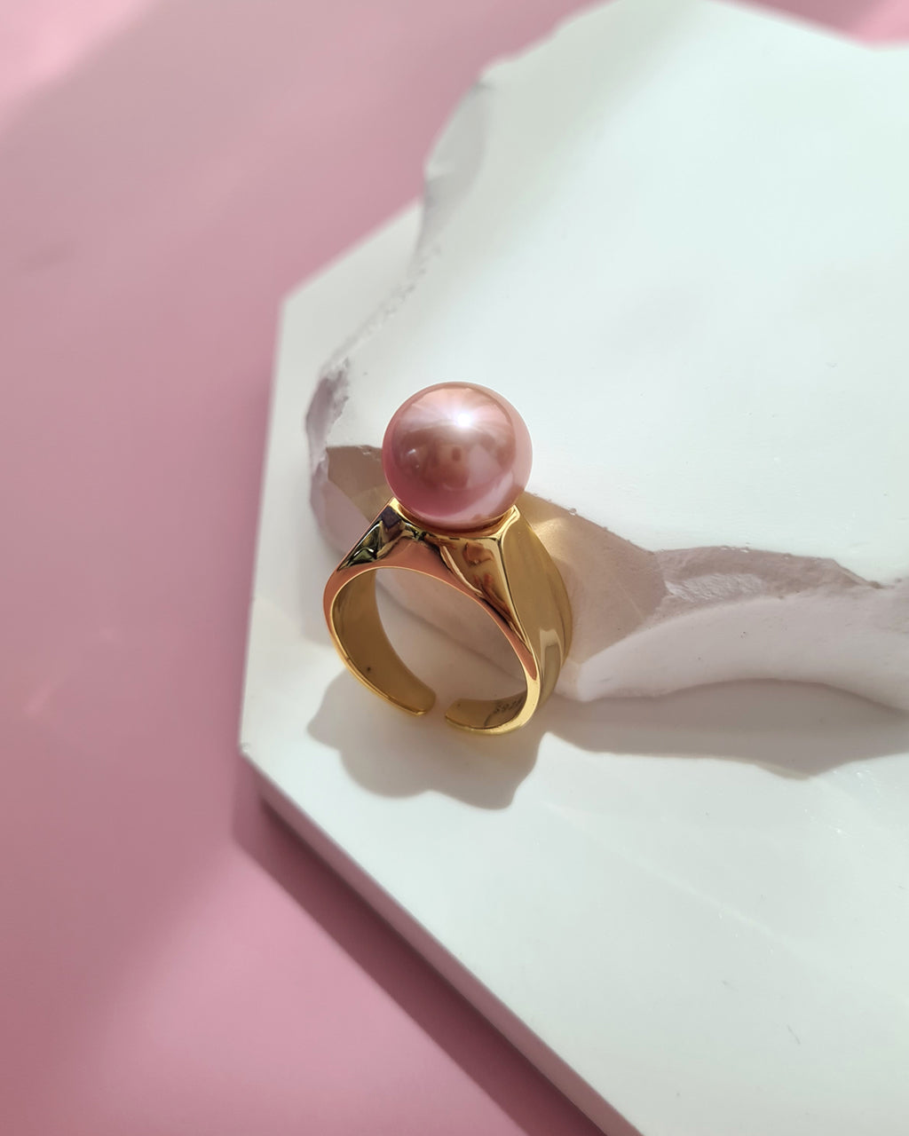 Pink Purple Freshwater Edison Pearl Ring