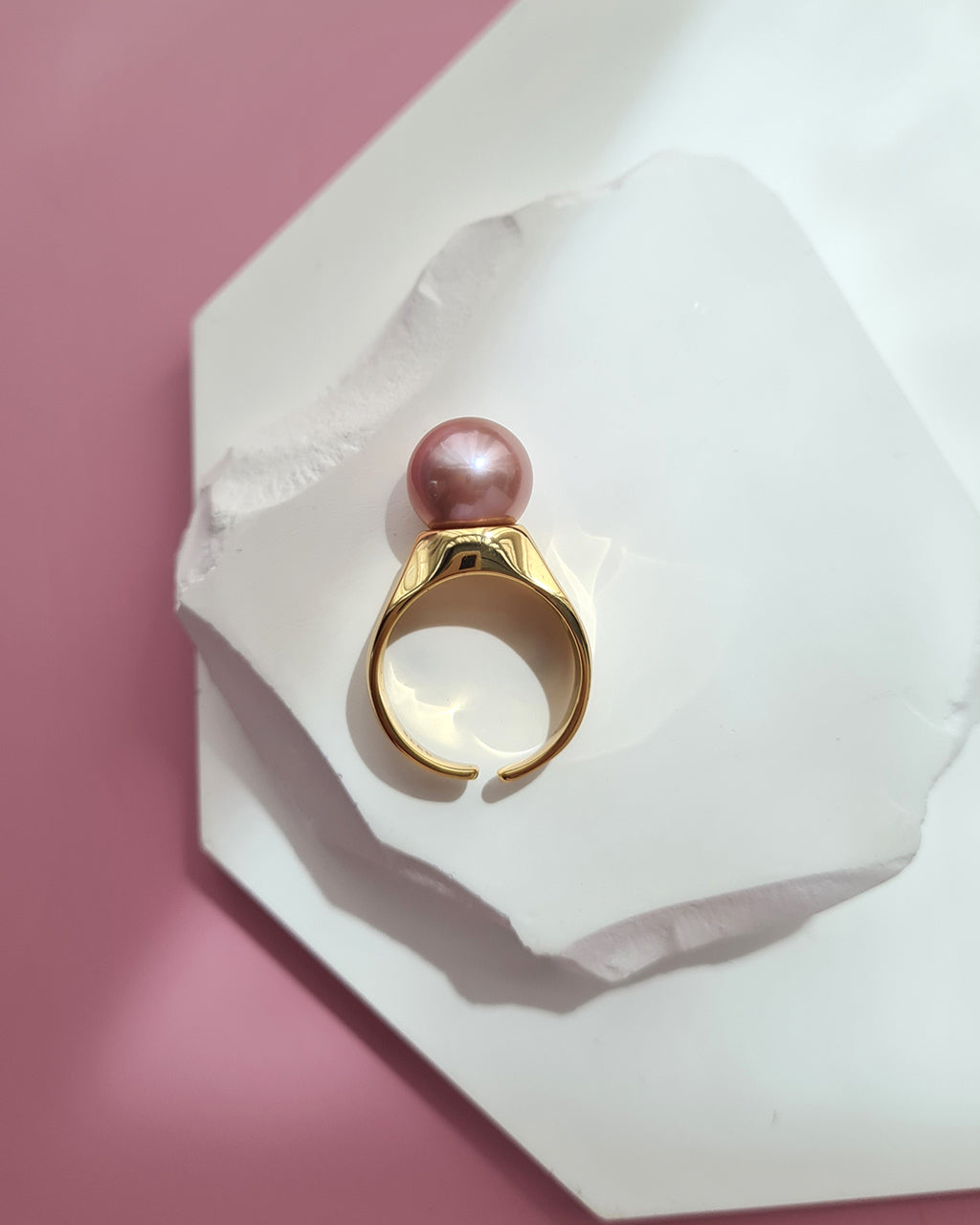 Pink Purple Freshwater Edison Pearl Ring
