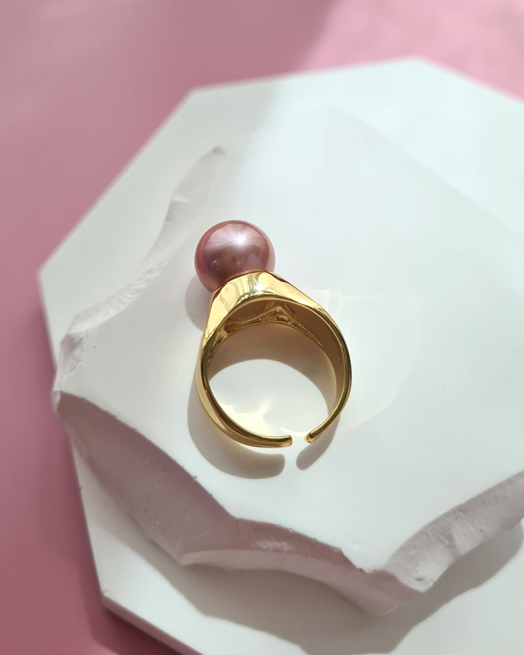 Pink Purple Freshwater Edison Pearl Ring