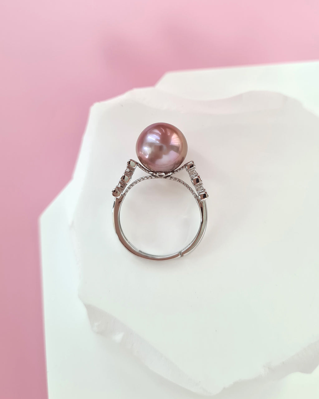 Purple Edison Pearl Ring, Modern Pearl Jewelry in Singapore