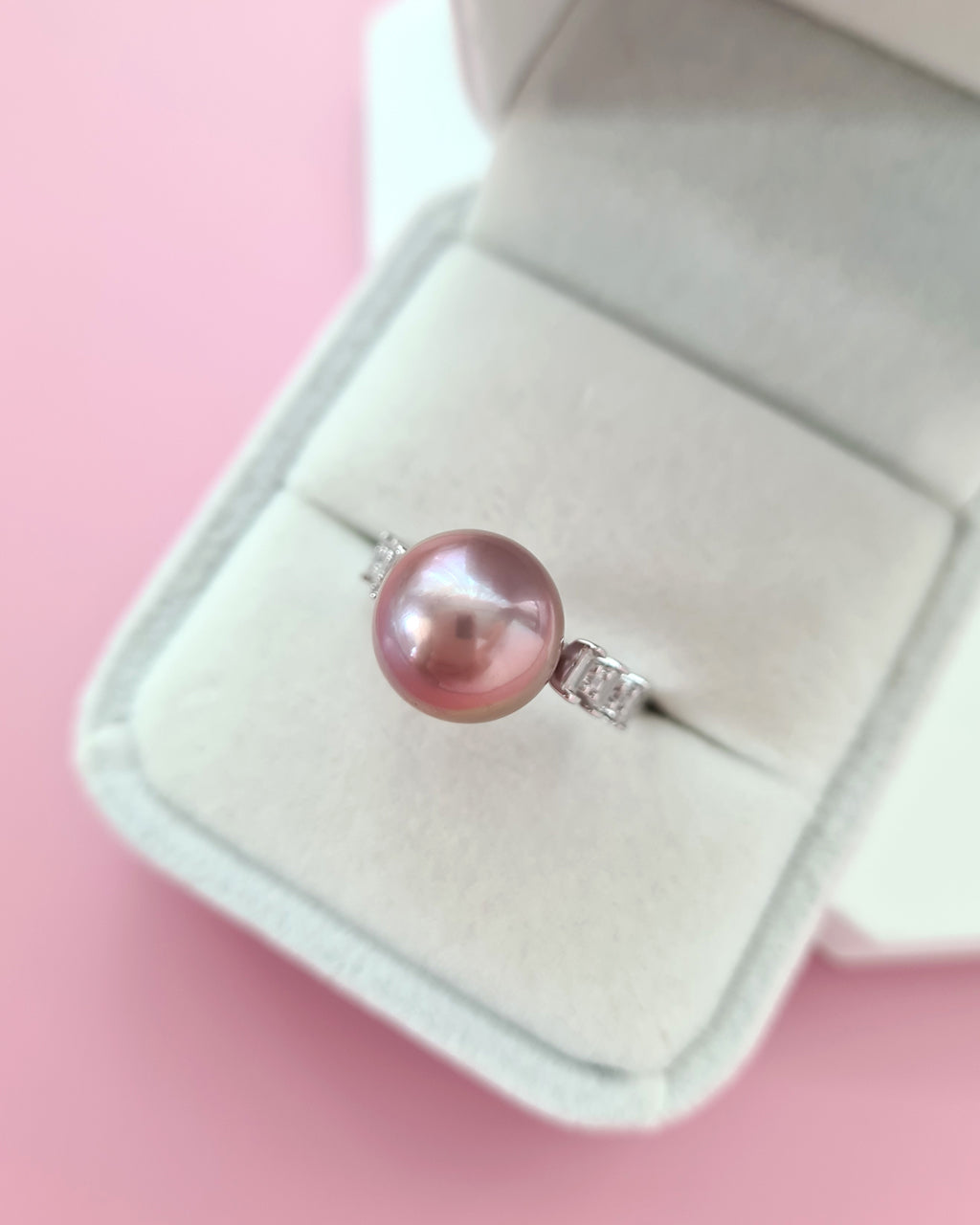 Purple Edison Pearl Ring, Modern Pearl Jewelry in Singapore
