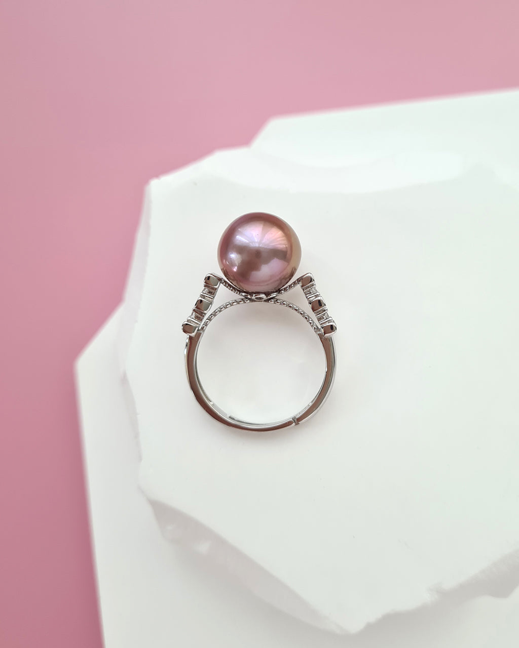 Purple Edison Pearl Ring, Modern Pearl Jewelry in Singapore