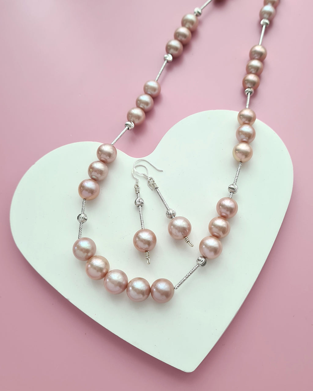 Pinkish Purple Edison Pearl Necklace, Pearl Jewelry in Singapore