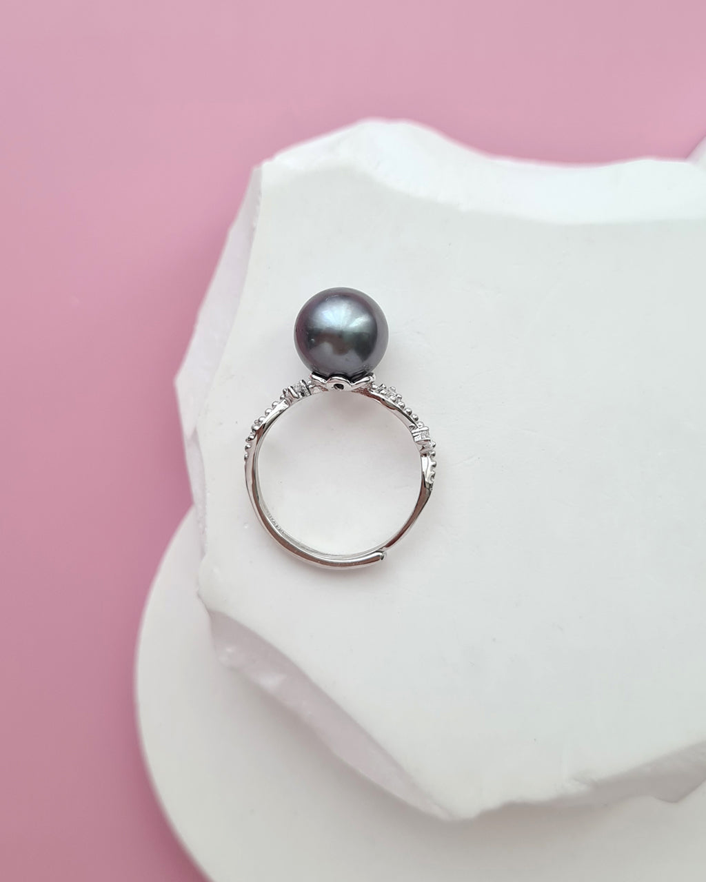 Tahitian Pearl Ring - Platinum Grey Pearl Jewelry in Singapore