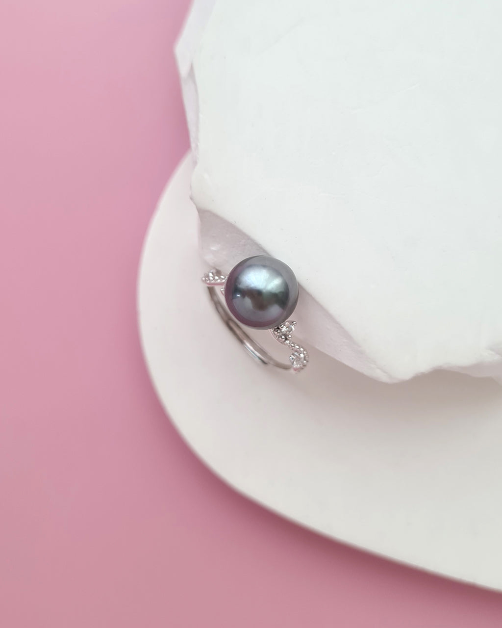 Tahitian Pearl Ring - Platinum Grey Pearl Jewelry in Singapore