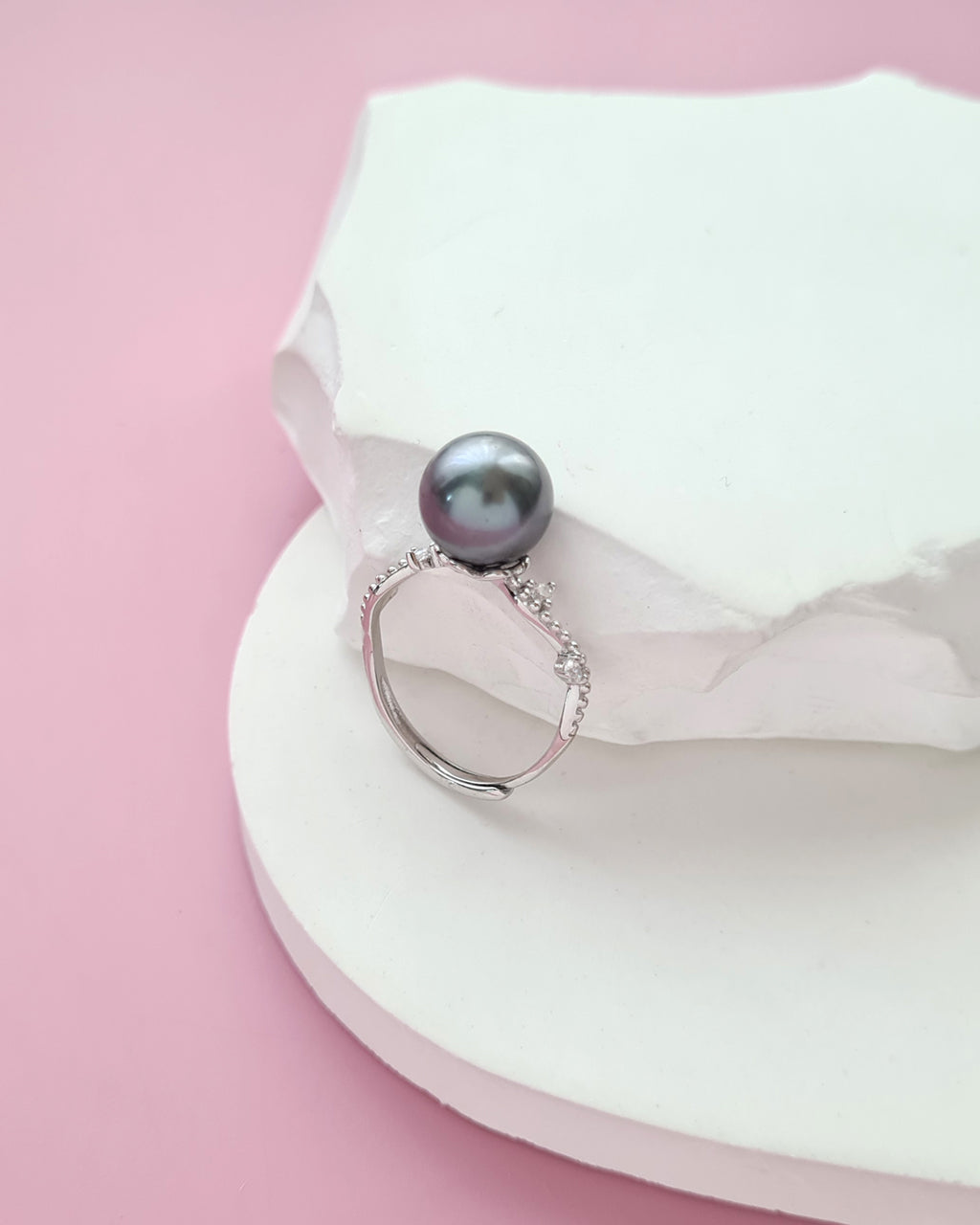 Tahitian Pearl Ring - Platinum Grey Pearl Jewelry in Singapore