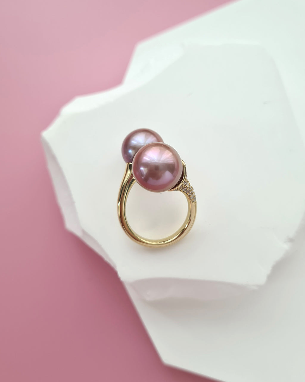 Double Pearl Ring, Dual Pearl Ring, Freshwater Edison Pearl Ring