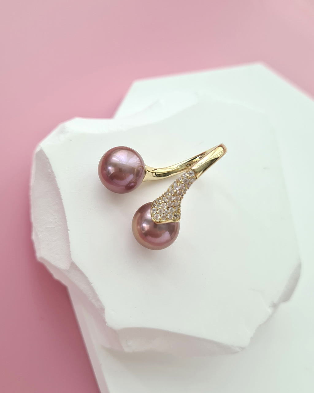 Double Pearl Ring, Dual Pearl Ring, Freshwater Edison Pearl Ring