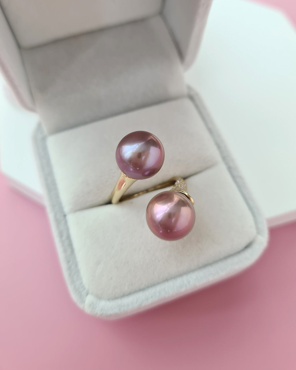 Double Pearl Ring, Dual Pearl Ring, Freshwater Edison Pearl Ring