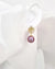 Purple Edison Pearl Prosperity Earrings - 發財 Good Fortune Gold Earrings for Chinese New Year