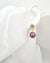 Purple Edison Pearl Prosperity Earrings - 發財 Good Fortune Gold Earrings for Chinese New Year