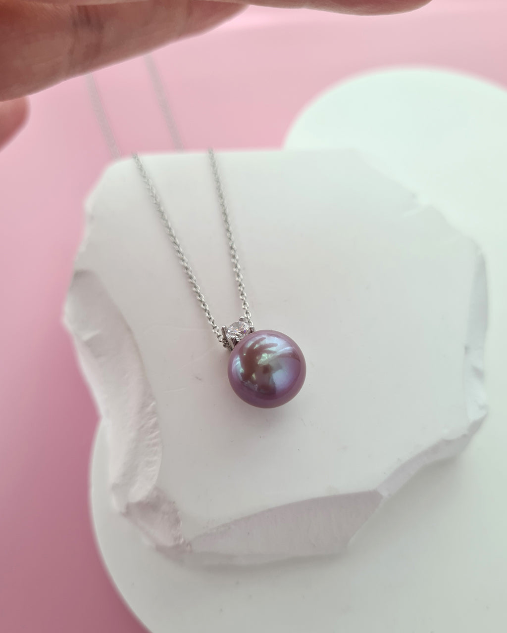 Purple Edison Pearl Pendant Necklace - Elegant Pearl Jewelry in Singapore