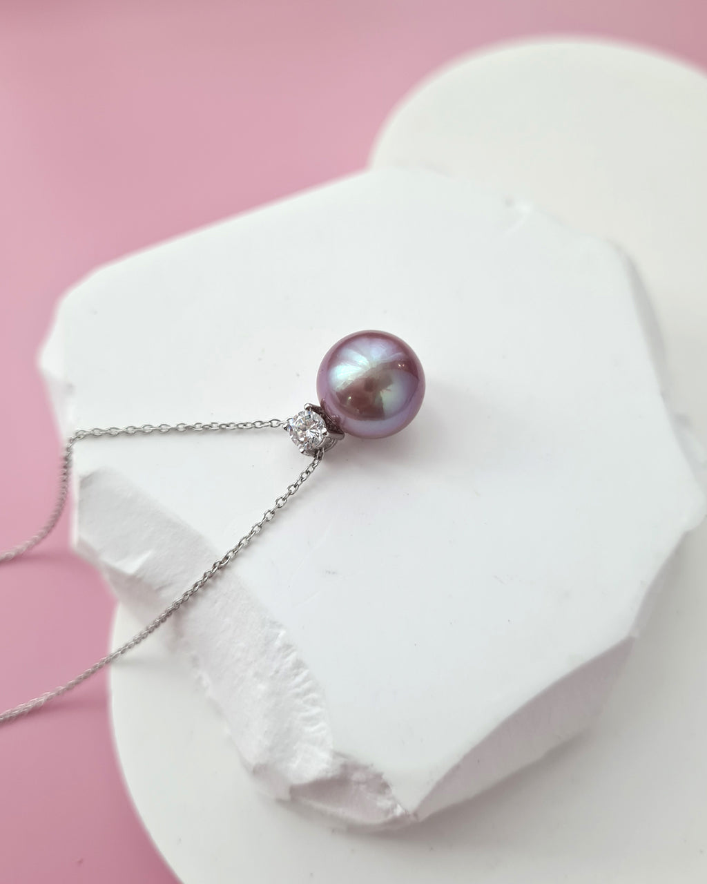 Purple Edison Pearl Pendant Necklace - Elegant Pearl Jewelry in Singapore