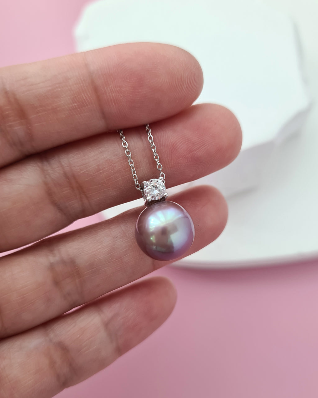 Purple Edison Pearl Pendant Necklace - Elegant Pearl Jewelry in Singapore