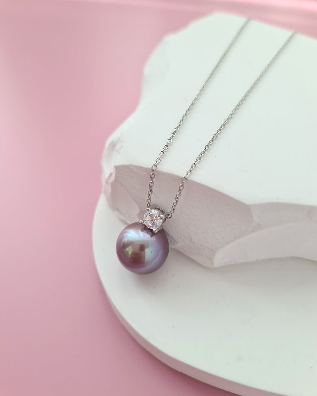 Purple Edison Pearl Pendant Necklace - Elegant Pearl Jewelry in Singapore