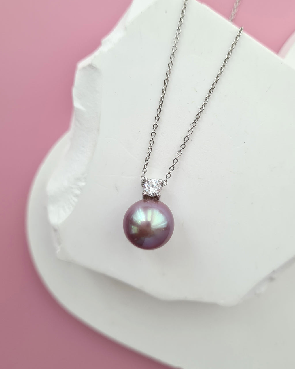 Purple Edison Pearl Pendant Necklace - Elegant Pearl Jewelry in Singapore