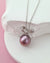 Purple Edison Pearl Ribbon Pendant Necklace - Sterling Silver Pearl Jewelry Singapore
