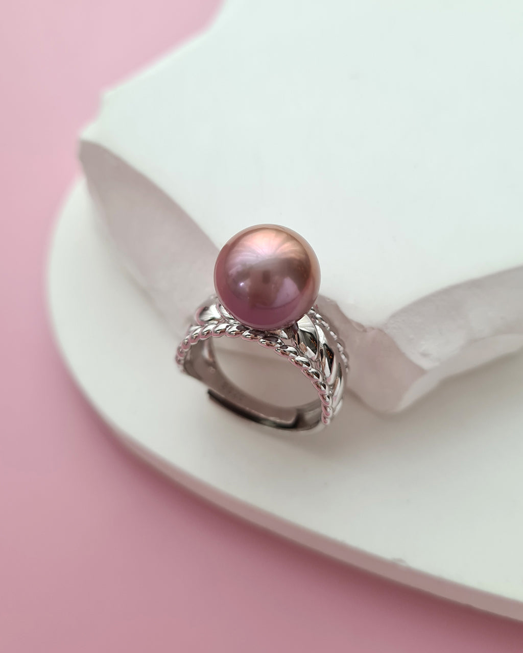 Purple Edison Pearl Ring, Handmade Pearl Jewelry in Singapore