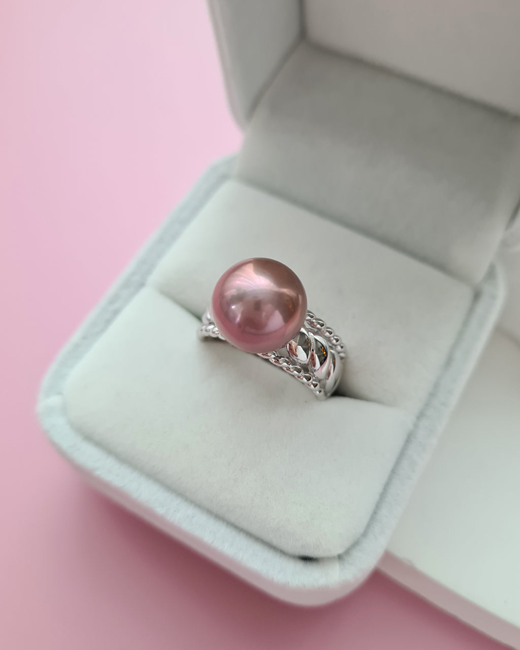 Purple Edison Pearl Ring, Handmade Pearl Jewelry in Singapore