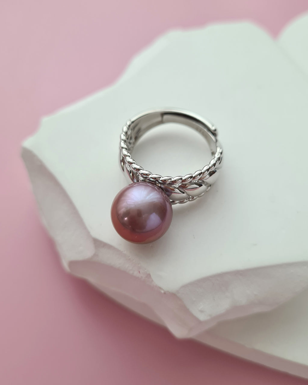 Purple Edison Pearl Ring, Handmade Pearl Jewelry in Singapore