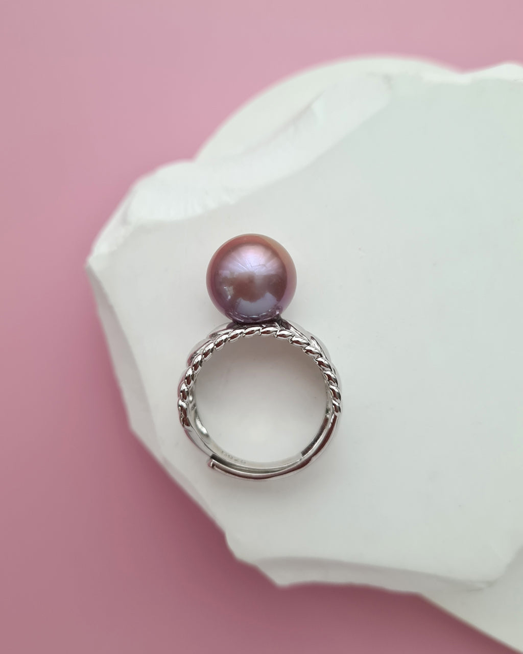 Purple Edison Pearl Ring, Handmade Pearl Jewelry in Singapore