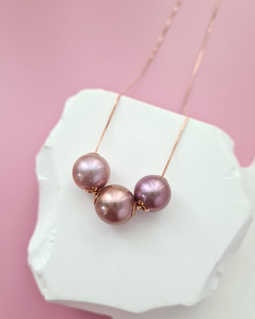 Purple Freshwater Edison Pearl Floating Station Necklace Glitz And Love