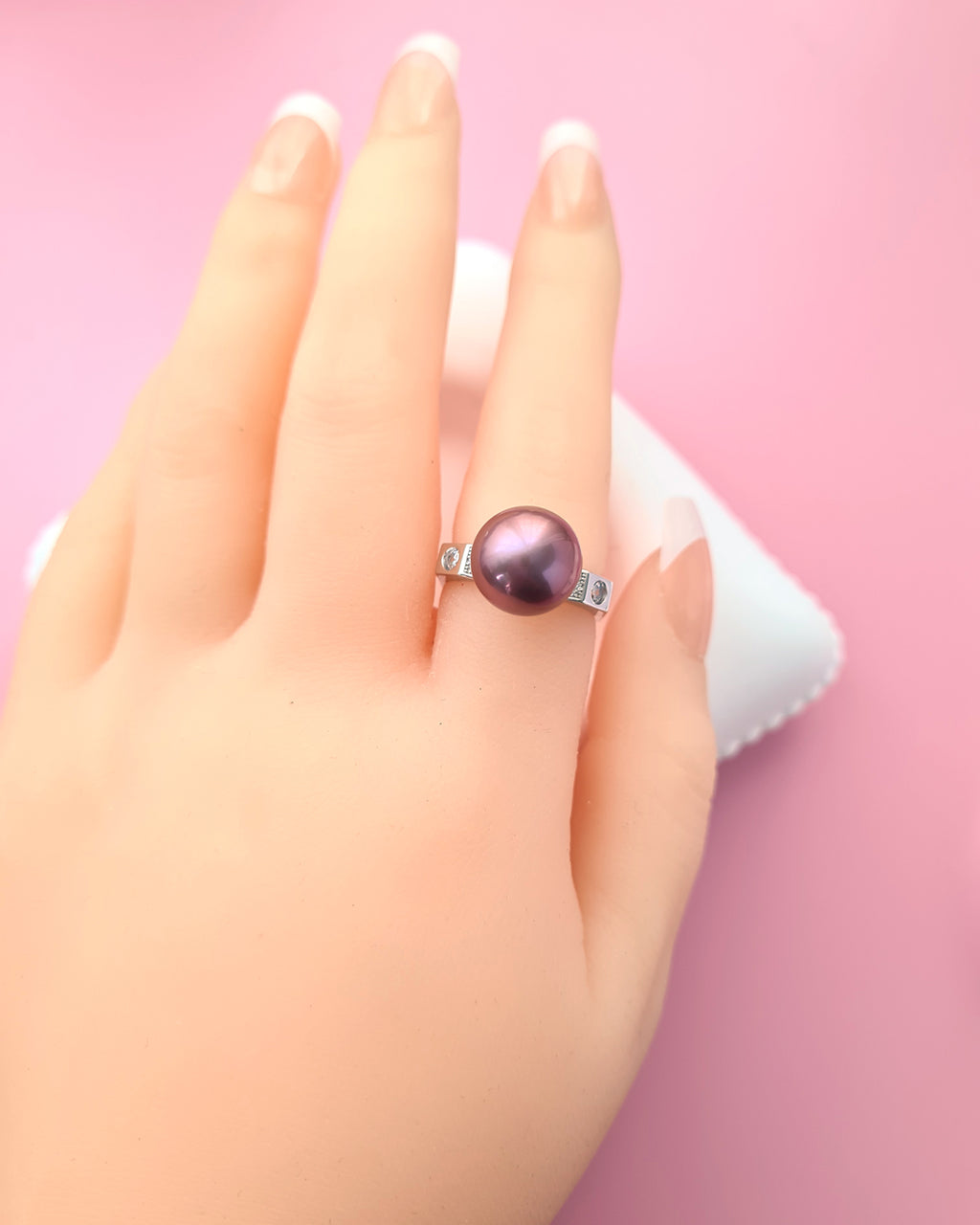 Purple Edison Pearl Ring - Square Ring