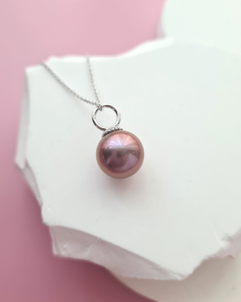 Purple Edison Pearl Pendant Necklace - Simple Pearl Jewelry Singapore