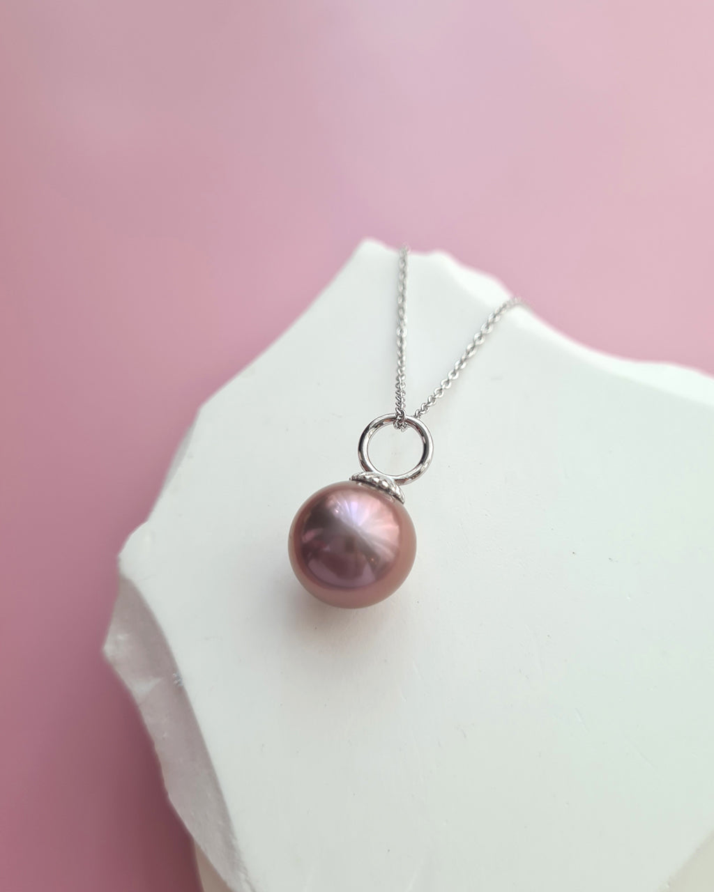 Purple Edison Pearl Pendant Necklace - Simple Pearl Jewelry Singapore