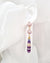 Pearl Earrings with Crafted Fluorite Feather Drop