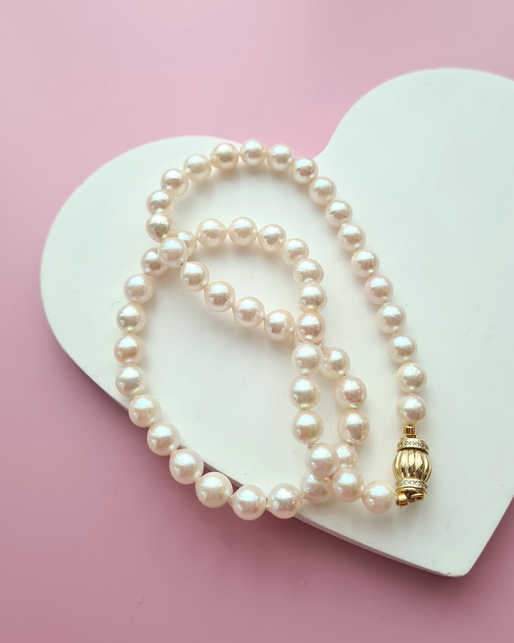 Queen Gold Akoya Pearl Strand Necklace, Modern Pearl Jewelry in Singapore