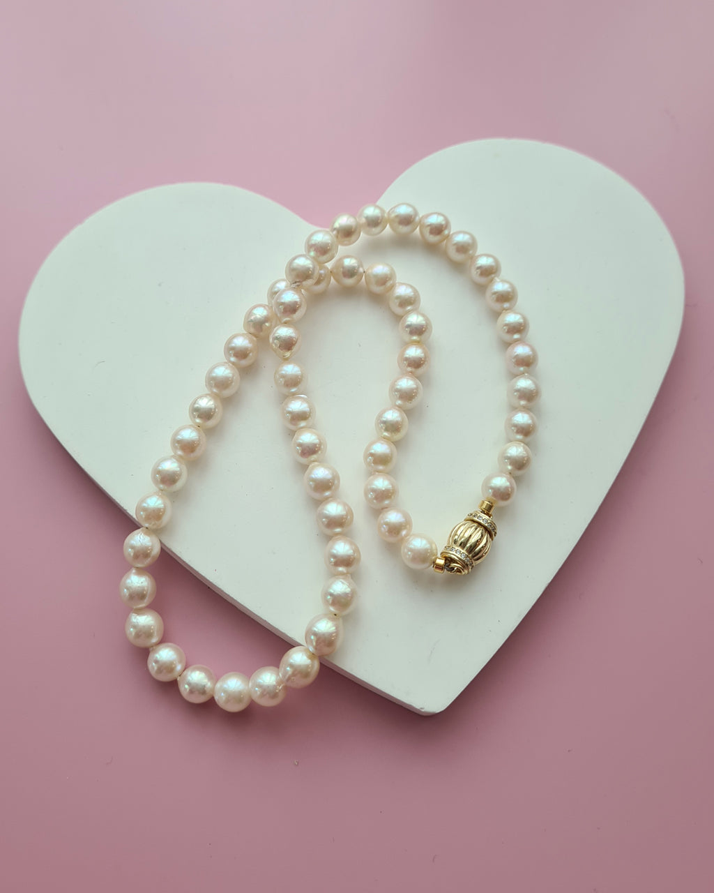 Queen Gold Akoya Pearl Strand Necklace, Modern Pearl Jewelry in Singapore