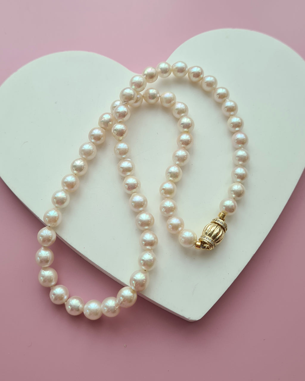 Queen Gold Akoya Pearl Strand Necklace, Modern Pearl Jewelry in Singapore