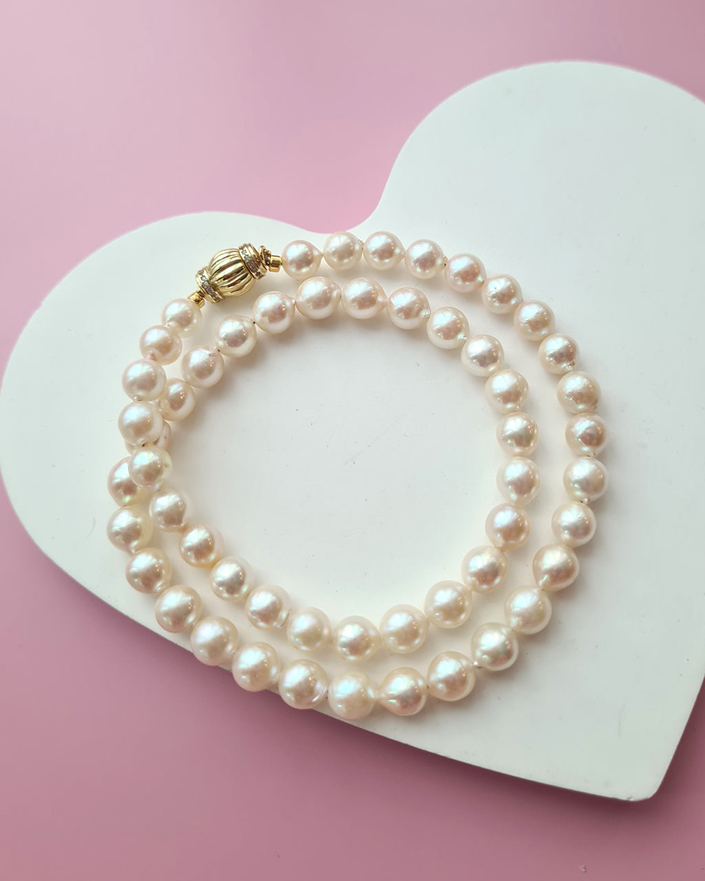 Queen Gold Akoya Pearl Strand Necklace, Modern Pearl Jewelry in Singapore
