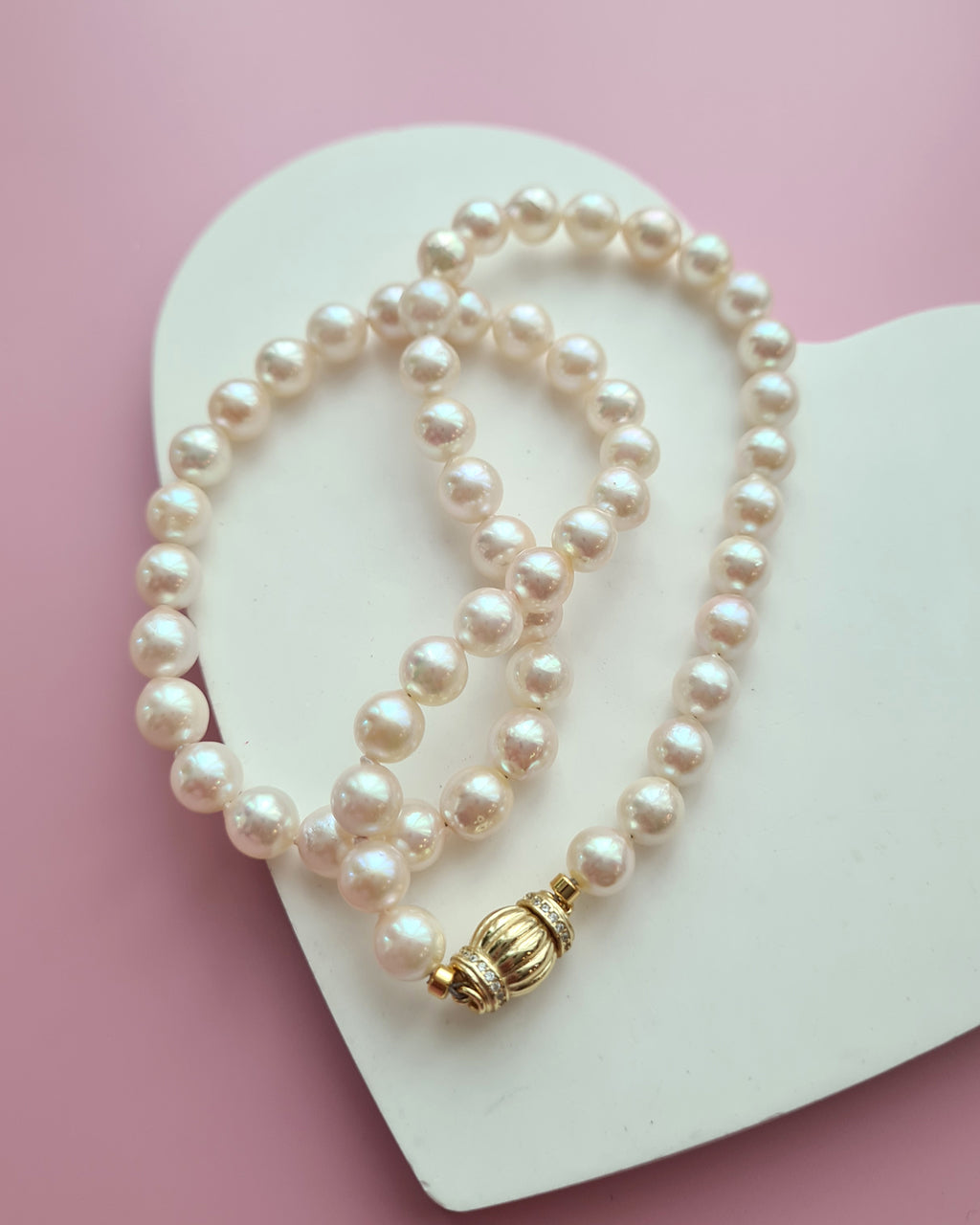 Queen Gold Akoya Pearl Strand Necklace, Modern Pearl Jewelry in Singapore
