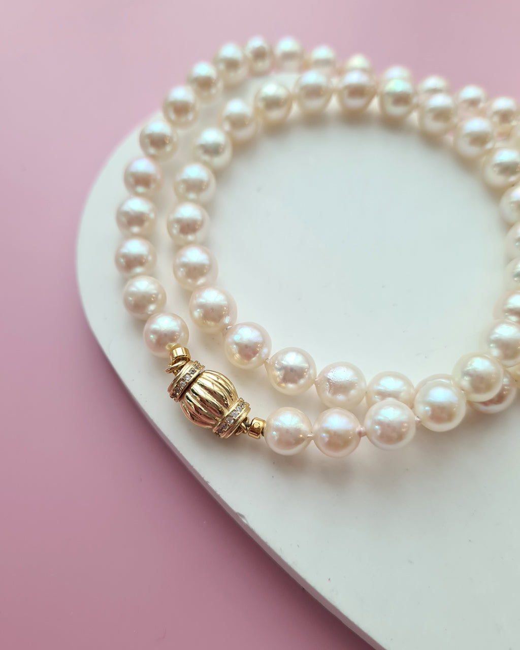 Queen Gold Akoya Pearl Strand Necklace, Modern Pearl Jewelry in Singapore