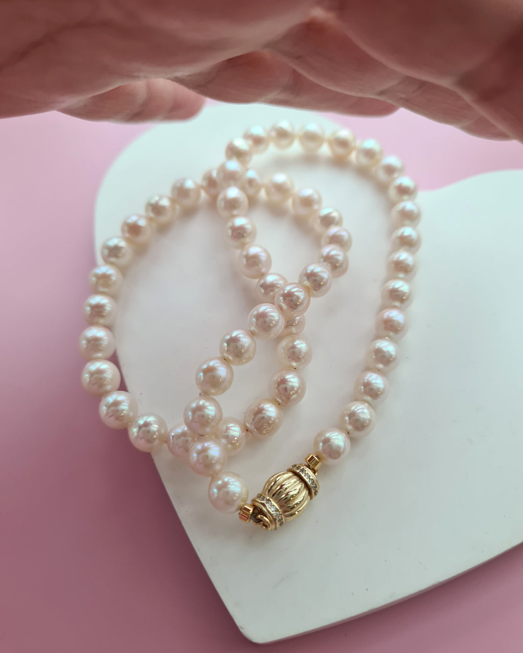 Queen Gold Akoya Pearl Strand Necklace, Modern Pearl Jewelry in Singapore