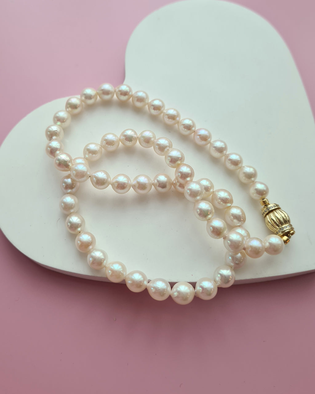 Queen Gold Akoya Pearl Strand Necklace, Modern Pearl Jewelry in Singapore