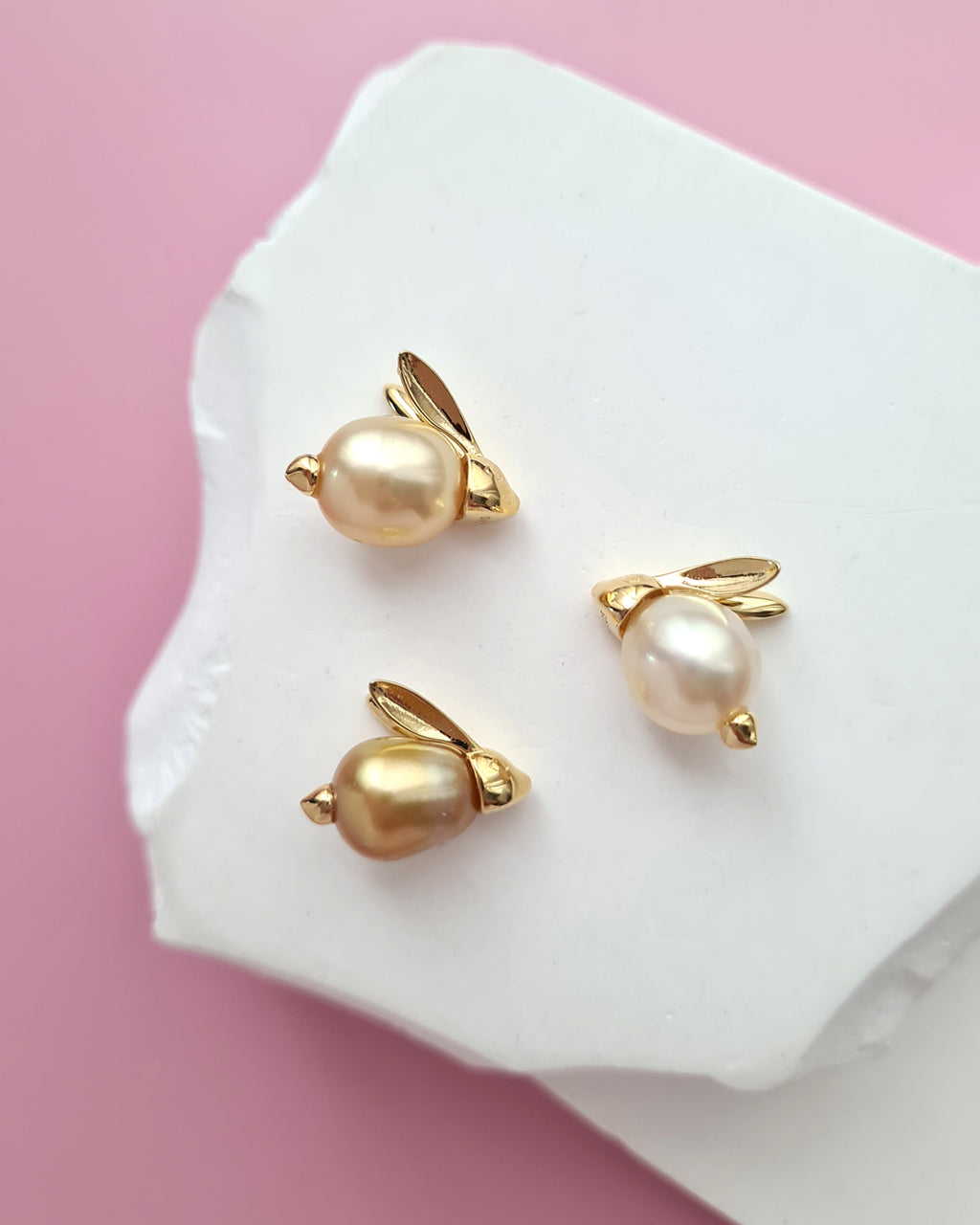 South Sea Pearl Necklace - Cute Rabbit Pearl Necklace Handmade in Singapore