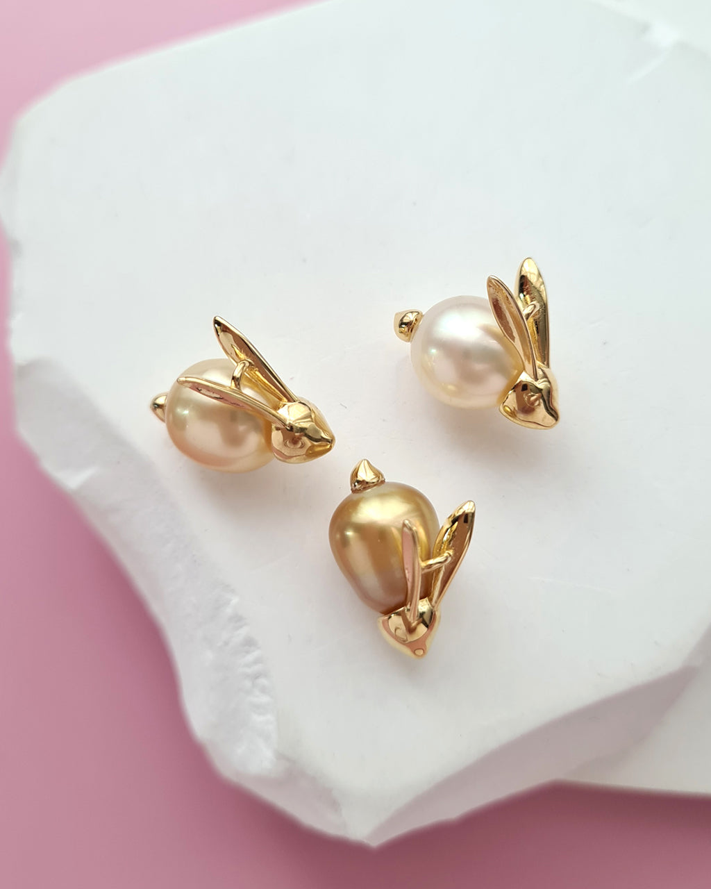 South Sea Pearl Necklace - Cute Rabbit Pearl Necklace Handmade in Singapore
