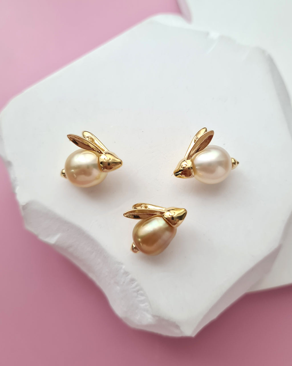 South Sea Pearl Necklace - Cute Rabbit Pearl Necklace Handmade in Singapore