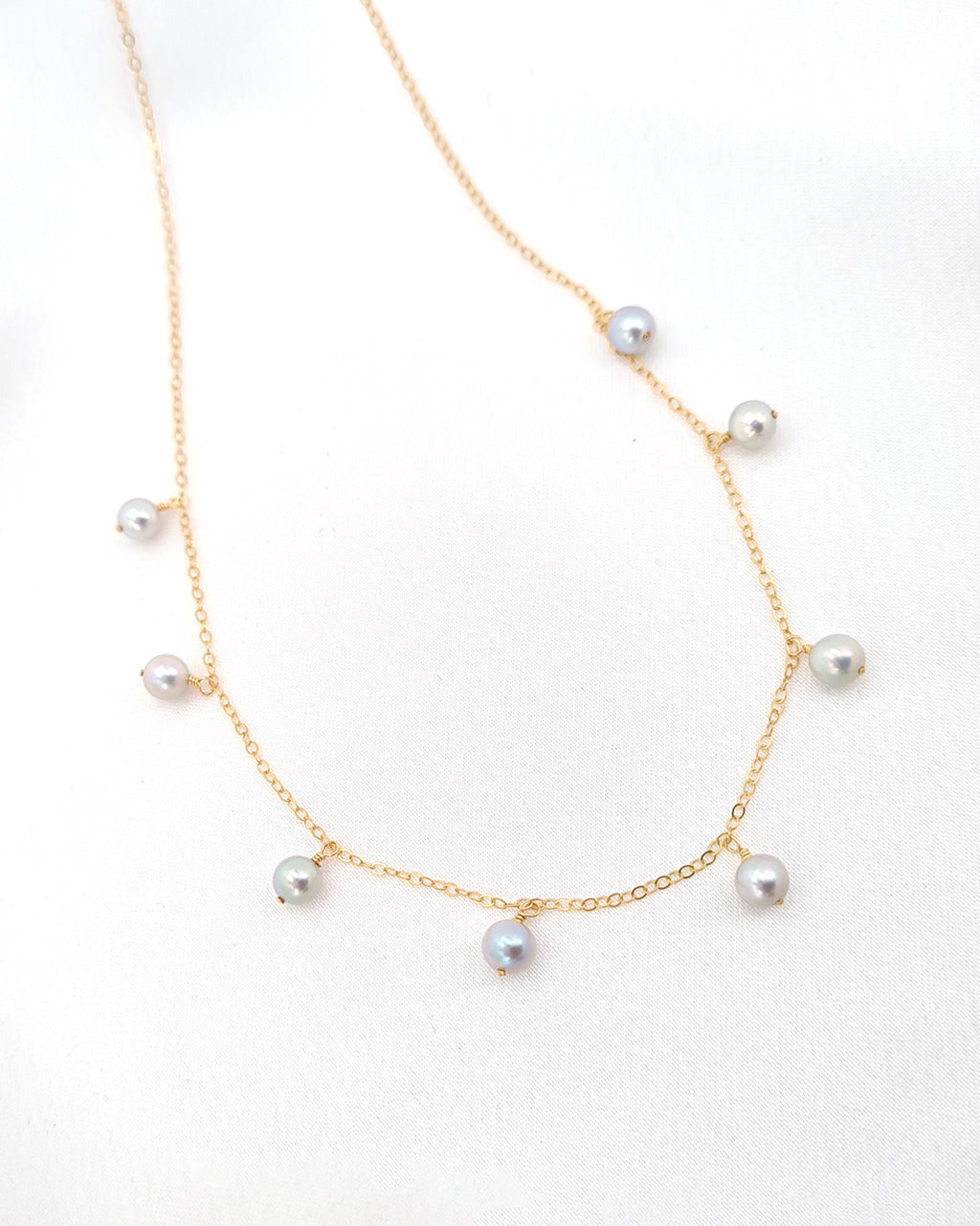 Akoya pearl station necklace deals