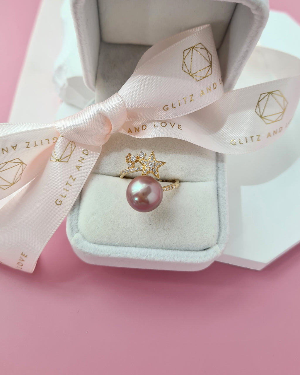 Edison Pearl Shooting Star Ring