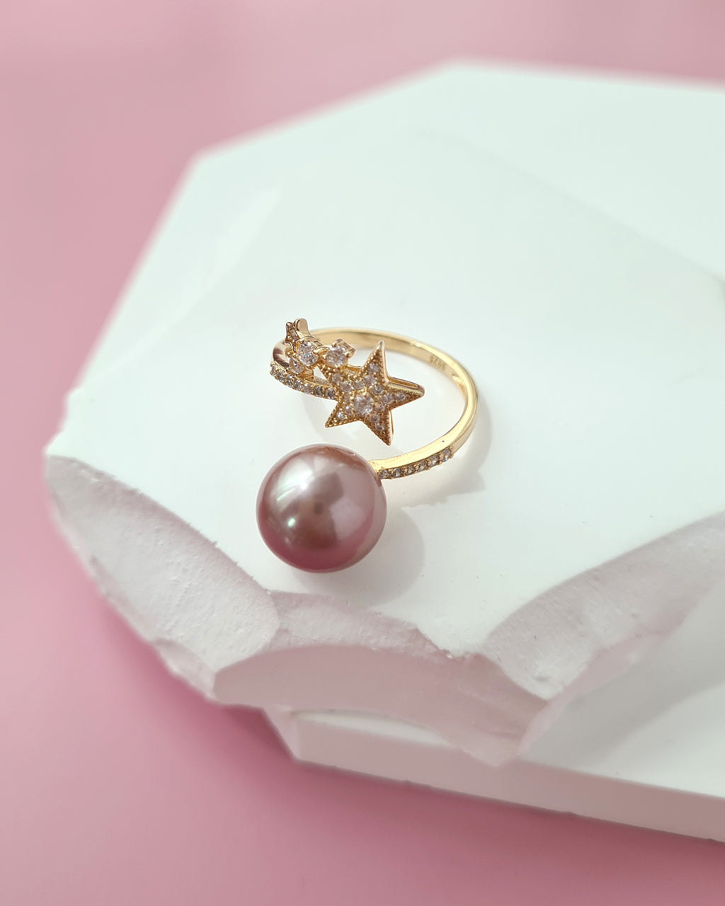 Edison Pearl Shooting Star Ring
