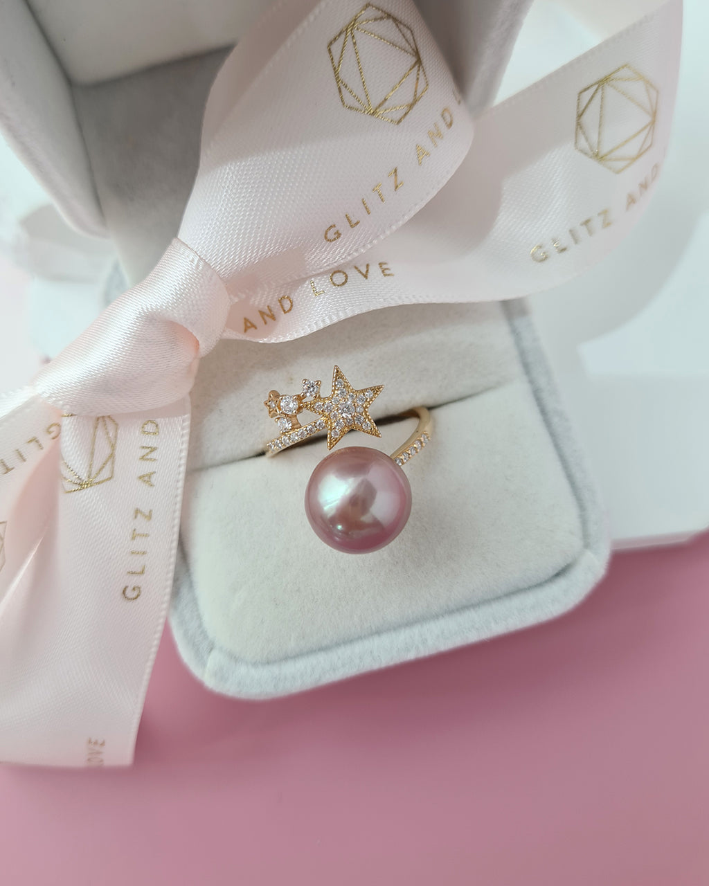Edison Pearl Shooting Star Ring
