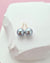 7.3mm Silver Blue Akoya Pearl Stud Earrings | 18K Yellow Gold Pearl Jewelry